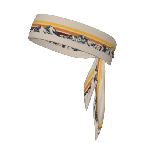 Sports Tie Headband Bandana Running Athletic Sweat Band Elastic Adjustable Sport Head Tie for Men Women Head Ties Ninja Tie Headbands Tennis Sweatbands Soccer Basketball Teams Running Head Band - color: Snow mountain