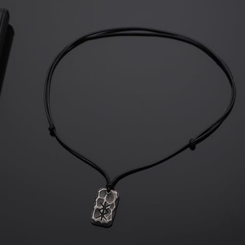 Ankiyabe Stainless Steel Norse Viking Rune Pendant with Adjustable Braided Rope Good Luck/Love/Strenght/Health Viking Symbol Necklace for Men Women - color: PROTECTION