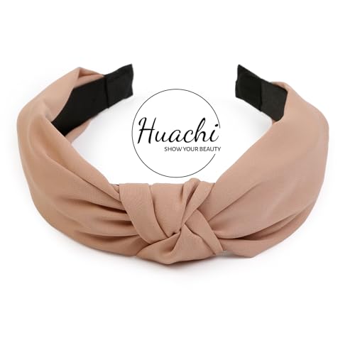 Knotted Fashion Hairbands for Women - Non-Slip Wide Hair Hoops, Cute Top Knot Headbands for Girls (Pink Heart Leopard Print) - color: Pink Heart Leopard Head Band