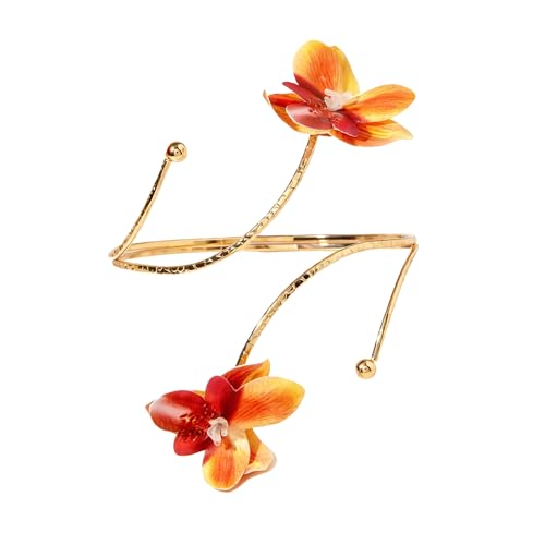 Golden Metal Starfish Seashell Upper Arm Bracelet Flower Charm Bohemia Bracelets for Women Beach Wedding Adjustable Open Cuff Bangle Coil Swirl Armband Party Jewelry - color: Style 04