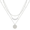 BBV Layered Gold Necklaces for Women Stackable Dainty 14K Gold Plated Silver Chain Necklace Layering Cute Fashion Pendant Choker Necklaces Trendy Jewelry Set Gifts for Women - color: silver, style: hammered texture round