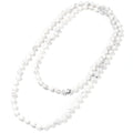 Beaded Necklace Hand Knotted for Woman - color: White Howlite