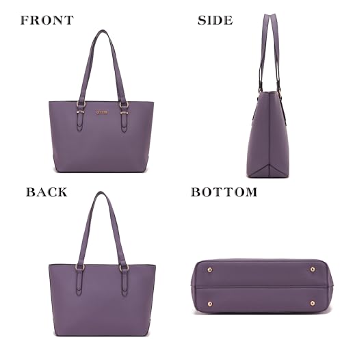 Purses And Wallets Set For Women Work Tote Satchel Handbags Shoulder Bag Top Handle Totes Purse With Matching Wallet - color: A58-3pcs/Set Purple