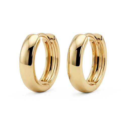 MYEARS Women Earrings Gold Huggie Hoop 14K Small Simple Hypoallergenic Everyday Jewelry - style: Band