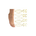 CASDAN 13Pcs Toe Rings and Ankle Bracelets for Women Silver Gold Layered Anklets Chain Adjustable Open Tail Toe Ring Beach Foot Jewelry for Summer - color: Gold,B
