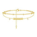 Gold/Sterling Silver Anklet Bracelets for Women Waterproof, Non Tarnish 925 Sterling Sliver Plated Heart Evileye Butterfly Charm, Dainty Summer Beach Anklets for Women, Beach Vacation Bikini Outfits for Her Mom - style: Beaded-Gold