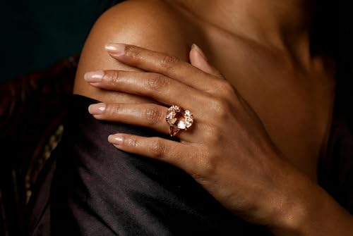 Handmade Morganite Ring - Oval Gemstone 14k Gold Jewelry for Women - Artisan Custom Rings for Engagement, Promise, Anniversary, Birthday - with Fancy Box