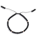 Softones 6mm Natural Stone Anklet for Women Gemstone Ankle Bracelets for Women Healing Energy Crystal Anklets Adjustable(8.5-10 Inches) - color: Black Agate