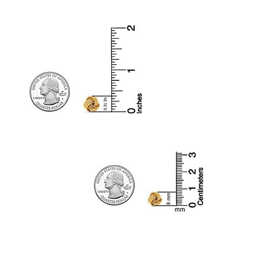 LeCalla Sterling Silver Love Knot Stud Earrings - Lightweight Italian Design Twisted Earrings for Women - color: Small Yellow-Gold Knot