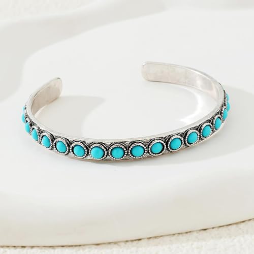 Long tiantian Western Turquoise Beaded Bracelet Set for Women Stackable Cowgirl Bracelets Boho Concho Jewelry Country Concert Rodeo Outfit Accessories Gifts - color: A6:turquoise bracelet for women