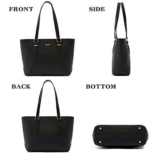 Purses And Wallets Set For Women Work Tote Satchel Handbags Shoulder Bag Top Handle Totes Purse With Matching Wallet - color: A1011-3pcs/Set Black