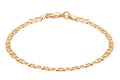 Barzel 18K Gold Plated Flat Mariner/Marina Link Chain Bracelet - Made In Brazil - color: 3.5MM, size: 7.5 Inches