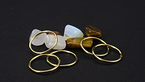 5Pcs 16G 18G Surgical Steel Nose Rings Hoop Tragus Septum Cartilage Hoop Earrings For Women Men Body Piercing Jewelry Kit Bar Length 6mm/8mm/10mm/12mm/14mm - style: 5Pcs -18G - Gold - 12mm