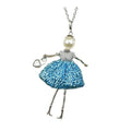 Crystal Paris Doll Necklace for Women, Handmade Cute Dress Long Chain Pendant Necklace Prom Costume Jewelry - style: 23