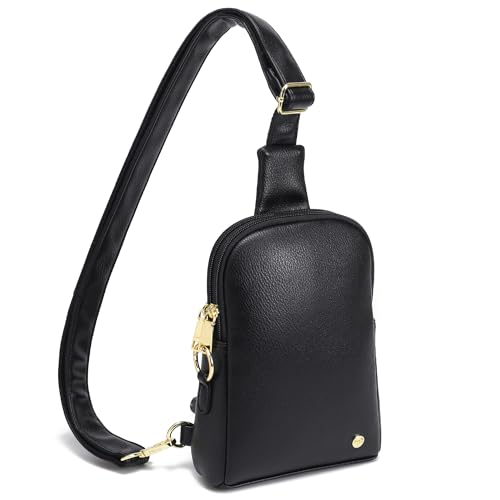 INICAT Women's Small Sling Bag, Lightweight Everyday Vegan Leather Crossbody Purse for Daily Essentials and Travel Light - color: Black Deepe, size: Small