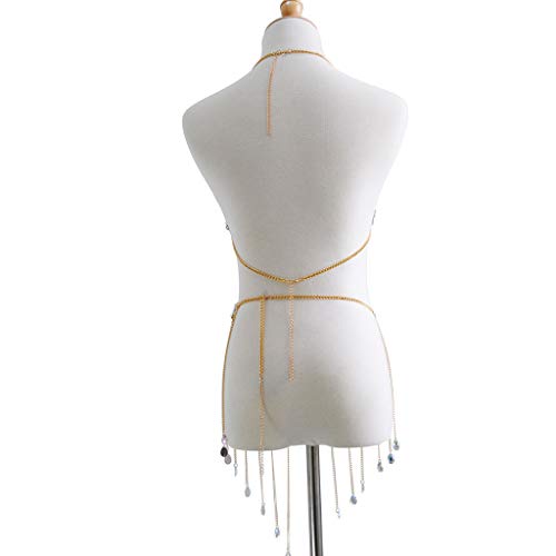 Women's Sexy Suit Body Chain - color: Gold