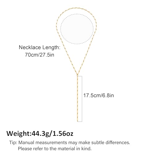 Gold Silver Necklace for Women Y Chain Adjustable Gold Long Necklaces Fashion Dainty Jewelry - color: gold I