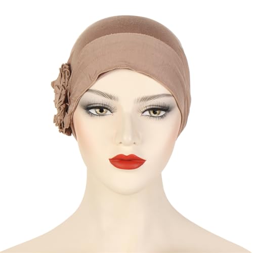 Headwrap Turbans for Women - Twist Soft Floral Solid Caps Pre Tied Chemo Beanies Headwear Hat for Cancer - color: Khaki