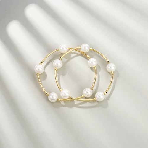 Elegance 11 designs 10mm Crystal White Pearl Blessing Bracelet - style: style-2pcs