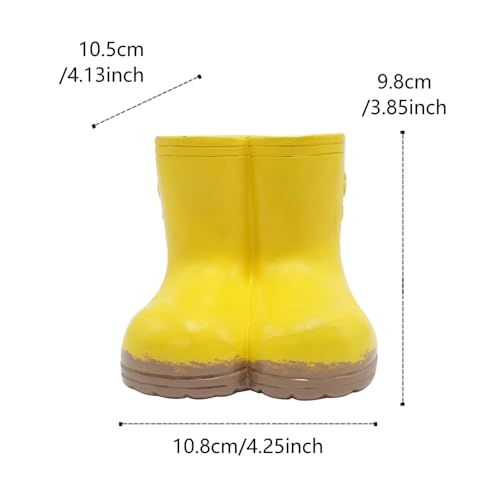 Yellow Rain Boot Flower Pot Garden Planter Succulent Planter Resin Cute Boots Planter Pot Decorative Succulent Planter Pot with Drainage Hole Boots Flower Vase Gift - color: Design-2