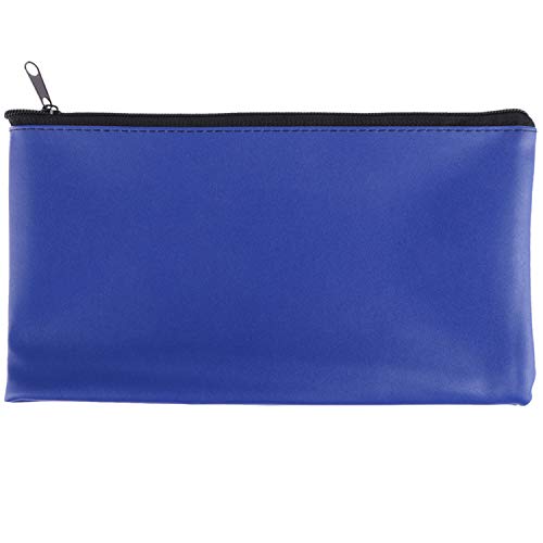 12 Pieces Bank Bag Money Pouch Security Bank Deposit Bag with Zipper for Cash Money, Check Wallet, Cosmetics, Tools 11x6 inch (Black +Blue) (Blue) - color: Blue
