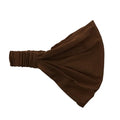Motique Accessories Wide Cotton Head Band Solid Boho Yoga Style Soft Hairband for Women (Brown) - color: Brown