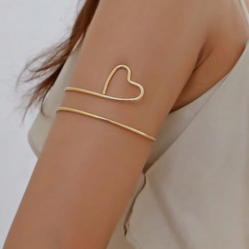 Long tiantian Gold Arm Cuff Upper for Women Bangle Bracelets Upper Arm Cuff Bracelet Trendy Armband Beach Jewelry Trendy Stuff Gifts - color: D3:gold Arm Cuff