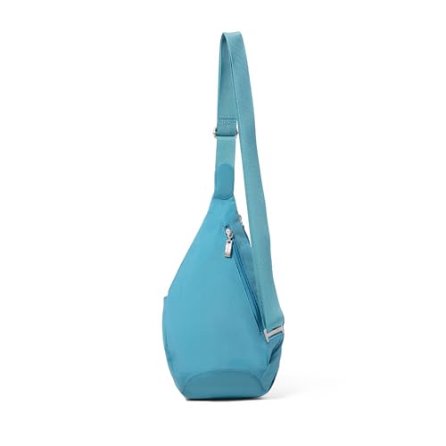 Baggallini Mini Sling - 12x7 Sling Crossbody Bag Backpack with Adjustable Shoulder Strap - color: Seaside Blue