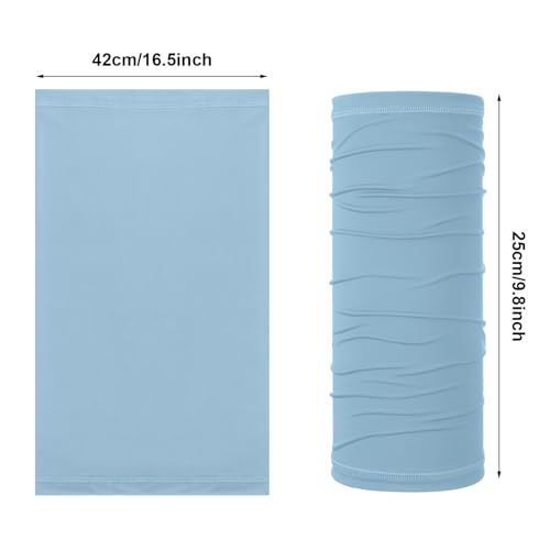 Geyoga 6 Pieces Summer UV Protection Cooling Neck Gaiter Face Clothing Neck Gaiter Mask Scarf Sunscreen Breathable Bandana - color: Light Color