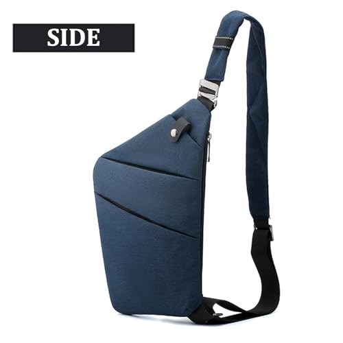 Crossbody Travel Bags for Women, Anti Theft Proof Safe Slim Sling Travel Purses, Personal Flex Shoulder Bag for Men Women - color: Dark Blue, size: Left Shoulder