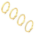 TOBENY Stackable Silver Gold Rings for Women Non Tarnish 14K Gold Plated Cubic Zirconia Ring Set Trendy Dainty Engagement Wedding Bands Thumb Rings Stacking Promise Statement Rings Jewelry Size 6-10 - color: 02-4Pcs Gold Stacking Rings
