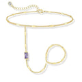 Birthstone Gold Bracelets for Women Trendy 14K Gold Plated Hand Chain Bracelet Stack Stackable Friendship Birthday Bracelets Gifts Christmas Stocking Stuffer for Women - color: 02 February