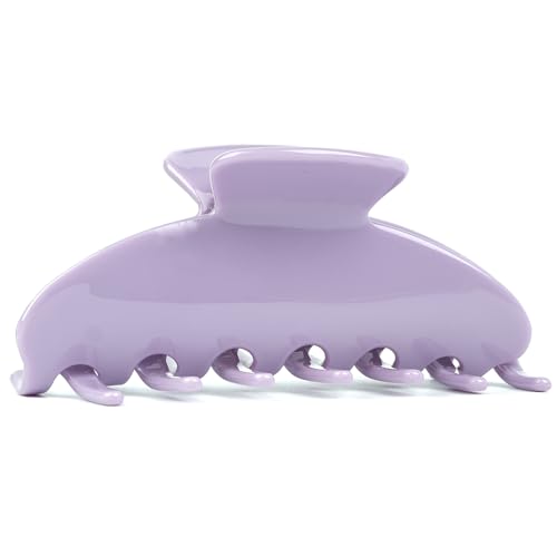 MAORULU Cute Claw Clip for Women – 4.3'' Large Acetate Hair Clips for Thick Thin Curly Long Hair, Durable Hair Clamps Non-slip Jaw Clip, Strong Hold, Stylish French Design (Pastel Purple) - color: Pastel Purple