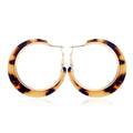 Boho Acrylic Hoop Earrings Bohemian Statement Colorful Acetate Lucite Tortoise Shell Resin Geometric Big Lightweight C Open Hoops Earrings for Women Prom Party Holiday Fashion Jewerly Gifts - color: Gold leopard