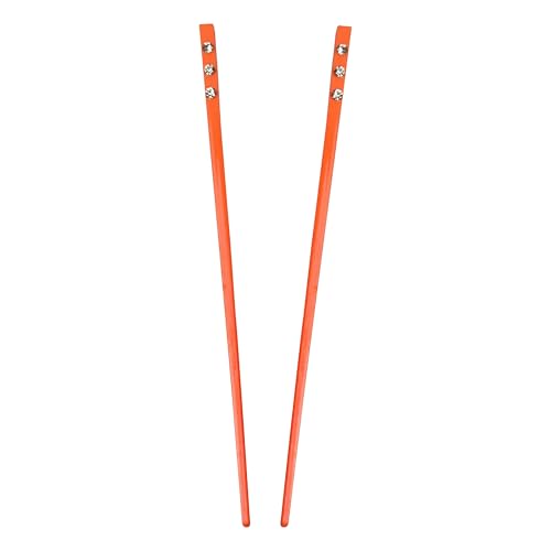 Set of 2 Hair Sticks with 3 Diamonds Chopsticks - Orange - color: Orange