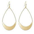 MALOYANVE Teardrop Earrings for Women Boho Fashion Large Gold Silver Waterdrop Simple Lightweight Hollow Metal Drop Dangle Statement Earrings Jewelry Gifts - color: Gold