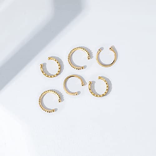 Amazon Essentials 14K Gold or Rhodium Plated Sterling Silver Set of 3 Ear Cuffs - color: Yellow Gold
