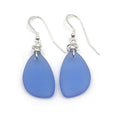 Popular Recycled Sea Glass Earrings on Sterling Silver Hooks - color: Periwinkle 2