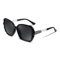 FEISEDY Polarized Women Square Sunglasses Sparkling Composite Shiny Frame B2289 - color: Glossy Black