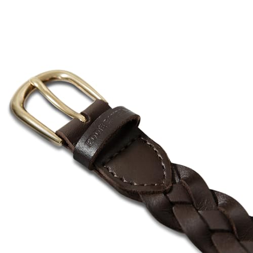 Eddie Bauer Women's Casual Leather Belts with Durable Metal Buckle - color: Thin Braided - Brown, size: Small