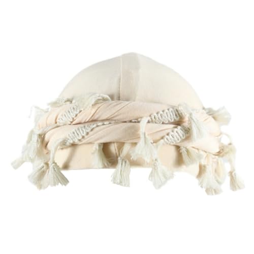 JILIYUPA Turban Durag for Men, Adjustable Halo Turban Durag for Men, Pre-Tied Skull Cap, Headwraps for Hair Loss - color: Beige