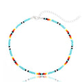Tgirls Boho Choker Necklace Chain Rice Beaded Necklaces Seed Bead Necklace Accessory for Women - color: colourful 1
