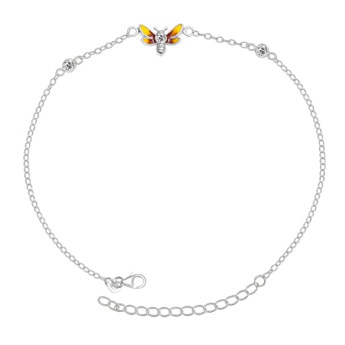 LeCalla 925 Sterling Silver Anklets for Women | Adjustable Chain & Beaded Ankle Bracelets | Women's Ankle Bracelets Foot Jewelry Gifts Beach Jewelry for Summer