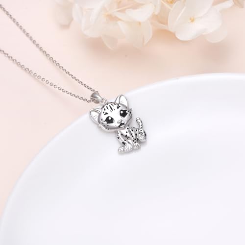 925 Sterling Silver Animal Necklaces Lion/Cat/Phoenix/Bunny/Koalas Necklace Adjustable Chain Animal Lover Pendant Jewelry for Women Men - style: Leopard