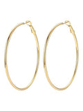 FOCALOOK 14K Gold Plated Lightweight Large Hoops| 2mm Thin Hoop Earrings for Women 30/40/50/70/100mm - color: 01.Gold, size: 60mm
