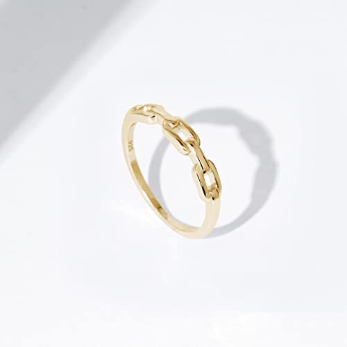 Amazon Essentials Plated Sterling Silver Chain Link Accent Ring - color: Yellow Gold, size: 9