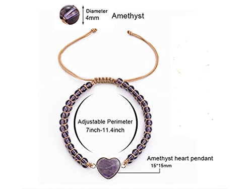 Women Boho Wrap Bracelet,Handmade Natural Stone Crystal Emperor Beads Heart Bracelet, Fashion Bohemian Jewelry Gift for Women - color: Light Blue Emperor Stone