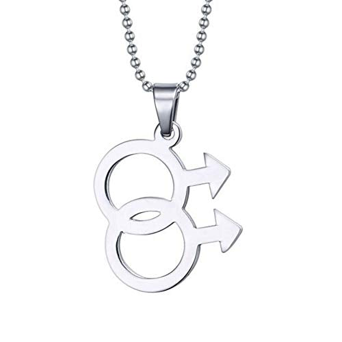 Sisadodo Gay Romance Gifts Necklace - Rainbow LGBT Pride Bisexual Transgender Pendant Necklace Gifts for Men Birthday Christmas Valentines Day Gifts - size: Man