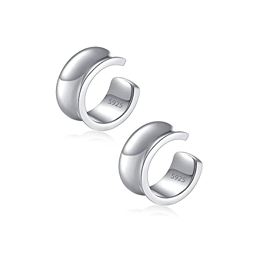 CHIC & ARTSY 925 Sterling Silver Ear Cuffs for Women, Non Piercing Clip On Cartilage Cuffs, Adjustable Fake Conch & Helix Earrings, Gold Plated & Oxidized Various Styles - color: ear cuff #12