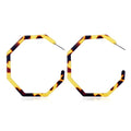 Boho Acrylic Hoop Earrings Bohemian Statement Colorful Acetate Lucite Tortoise Shell Resin Geometric Big Lightweight C Open Hoops Earrings for Women Prom Party Holiday Fashion Jewerly Gifts - color: Large leopard